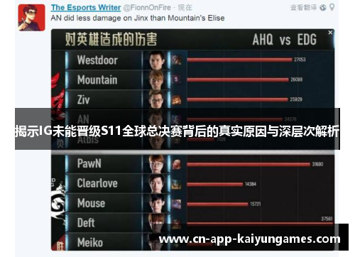 揭示IG未能晋级S11全球总决赛背后的真实原因与深层次解析